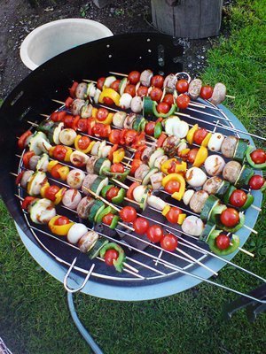 Ingredientes para churrasco vegetariano