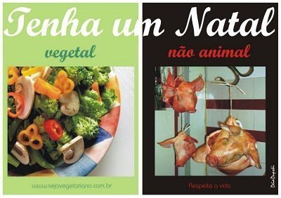Natal com comida vegetariana